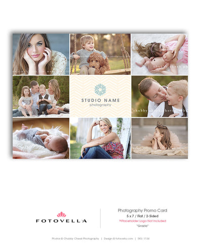 Photography Marketing - 5x7 Promo Card Post Card Template - Grazia - 1134