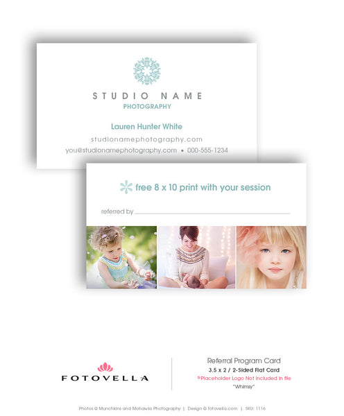 Photography Referral Card Photoshop Template - 1116