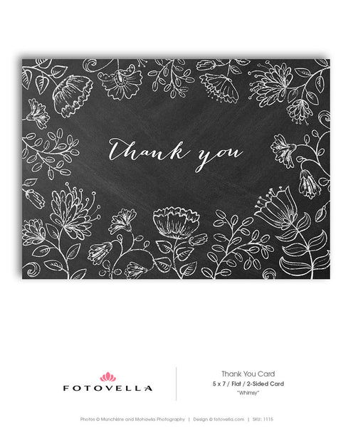 Chalkboard Photographer Thank You Card Photoshop Template - 1115