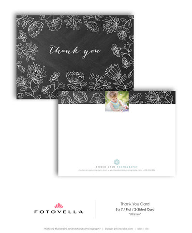 Chalkboard Photographer Thank You Card Photoshop Template - 1115