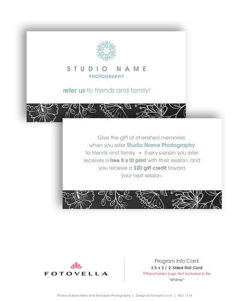 Photography Referral Card Photoshop Template - 1116