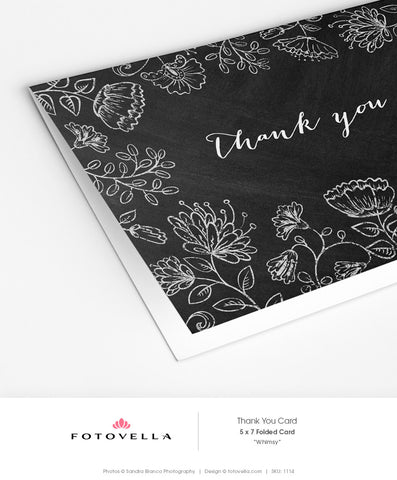 Thank You Card Template - Chalkboard Design - Photography Studio Marketing - 1114