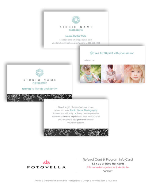 Photography Referral Template Thank You Card Promo Kit - 1220