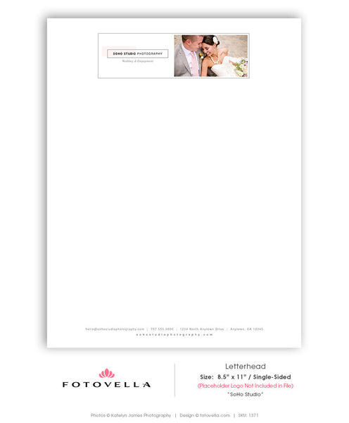 Photography Letterhead Template - SOHO Studio - 1371