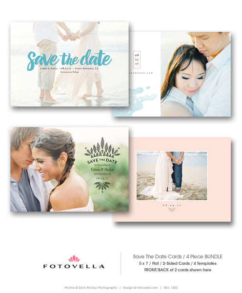 Save The Date Template - 4 Card Bundle #3 - 1402