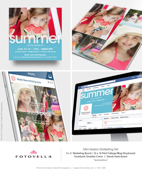 Photography Marketing Set - Summer Mini Session Marketing Set - SUMMERTIME - 1408