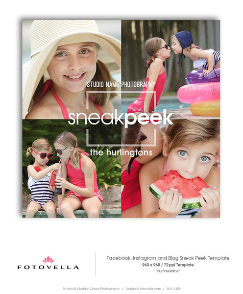 Sneak Peek Template - Summer Mini Session Photography Marketing - SUMMERTIME - 1405