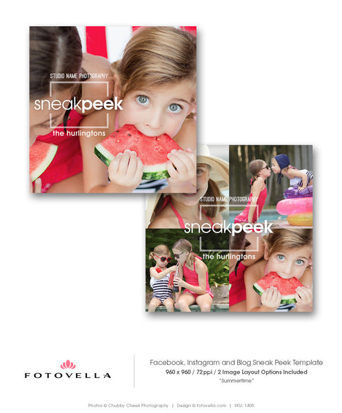 Sneak Peek Template - Summer Mini Session Photography Marketing - SUMMERTIME - 1405
