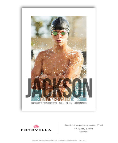 Senior Graduation Announcement Template - Senior Photography - 5x7 Card  - JACKSON - 1411