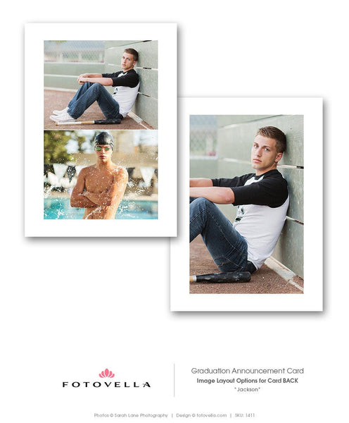 Senior Graduation Announcement Template - Senior Photography - 5x7 Card  - JACKSON - 1411