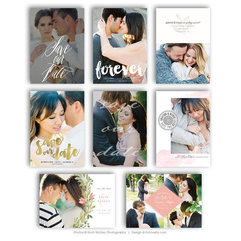 Save The Date Template - 8 Card Bundle - 1403