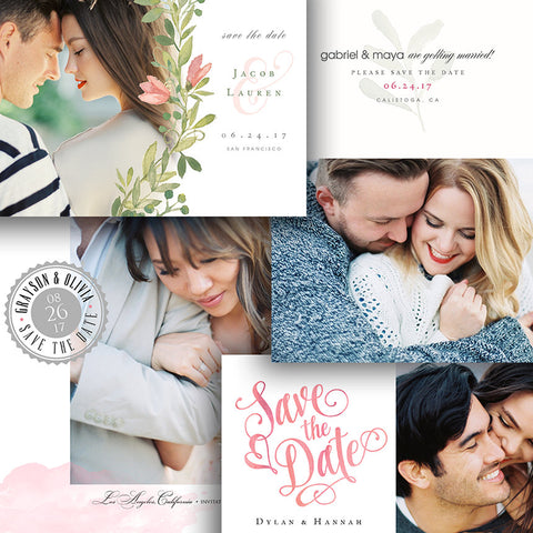 Save The Date Template - 4 Card Bundle #1 - 1400