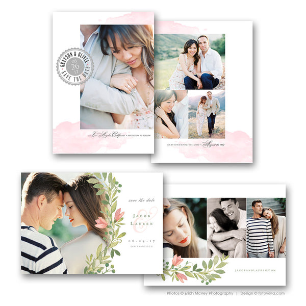 Save The Date Template - 4 Card Bundle #1 - 1400