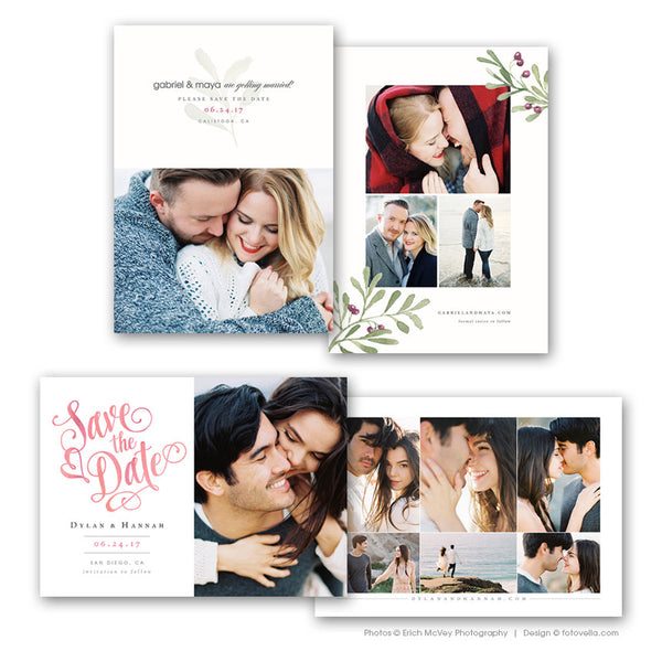 Save The Date Template - 4 Card Bundle #1 - 1400