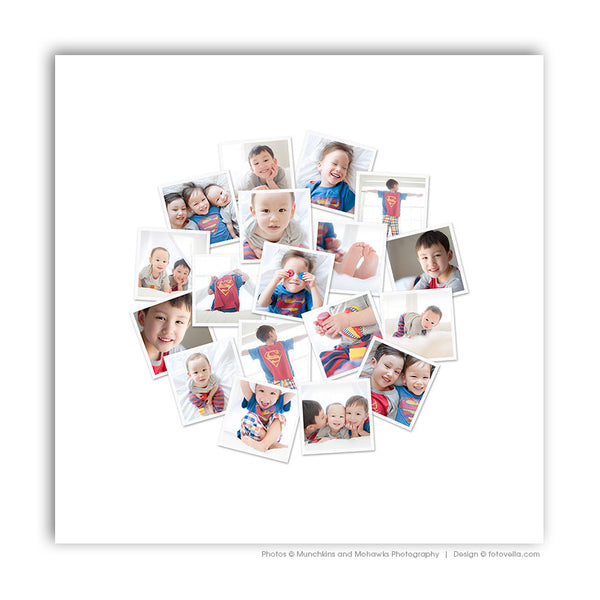 Photo Collage Template - 24 Inch Square Photo Collage - CIRCLE OF LUV - 1452