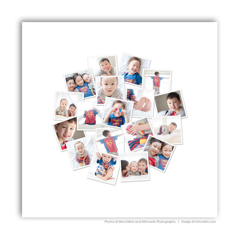 Photo Collage Template - 24 Inch Square Photo Collage - CIRCLE OF LUV - 1452