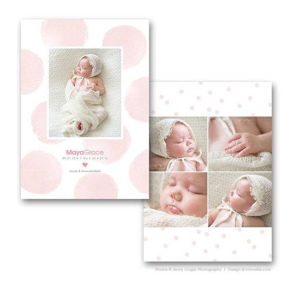32 Birth Announcement Template Bundle for Photographers, PSD