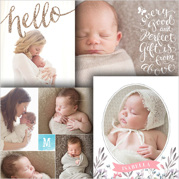 Birth Announcement Cards - 4 Piece Bundle 1 - 1468