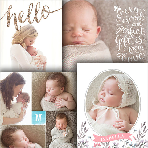 Birth Announcement Cards - 4 Piece Bundle 1 - 1468