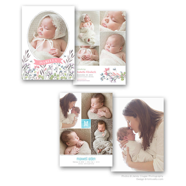 Birth Announcement Cards - 4 Piece Bundle 1 - 1468