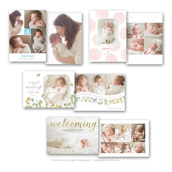 Birth Announcement Cards - 12 Card Super Bundle - 1472