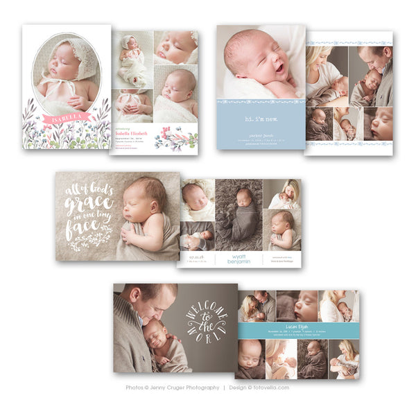 Birth Announcement Cards - 12 Card Super Bundle - 1472