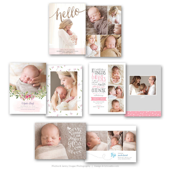 Birth Announcement Cards - 12 Card Super Bundle - 1472