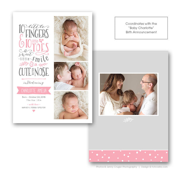 Photo Collage Storyboard - Baby Love - Newborn Birth Story Collage 20x10 - BABY CHARLOTTE - 1474