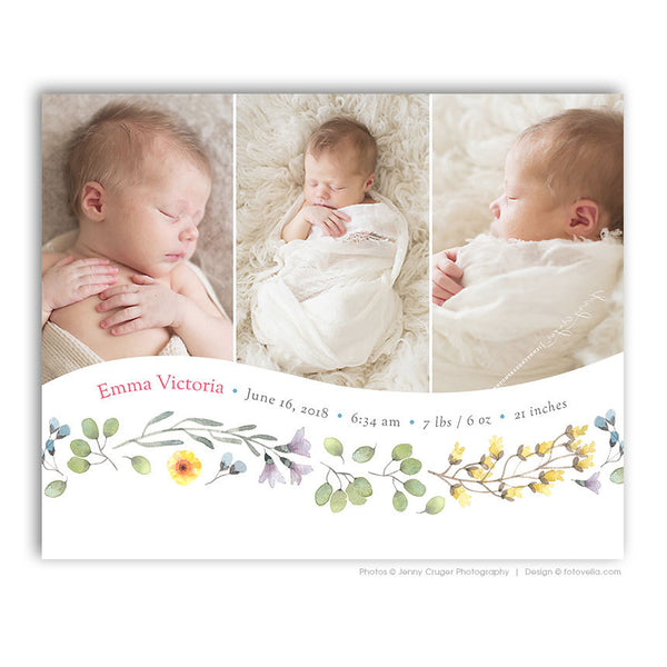 Storyboard Template - 16x20 Photo Collage -  Baby Love Newborn Birth Story Collage - BABY EMMA - 1476