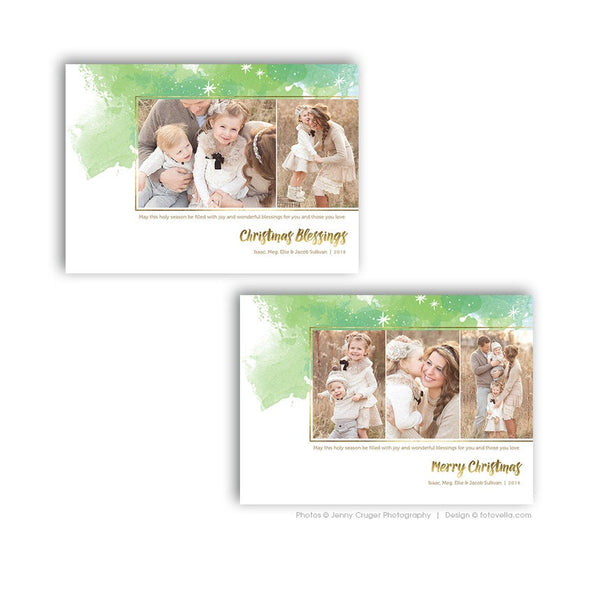 Christian Religious Christmas Card Template - Photoshop Template for Photographers - GREATEST GIFT - 1481
