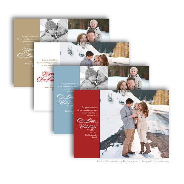 Christian Christmas Card Template - Bible Verse Religious Christmas Card - For Photographers - Photoshop Required - GLORY TO GOD - 1485