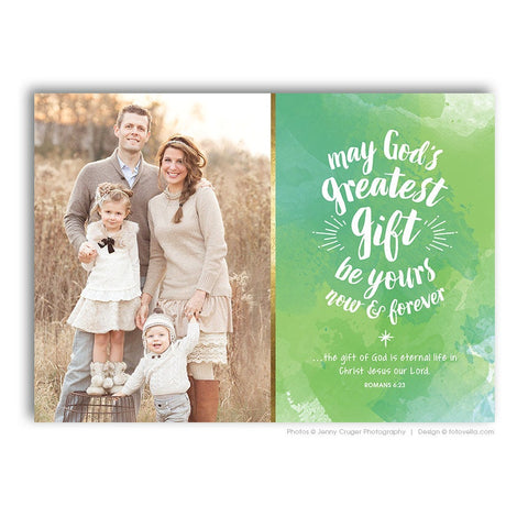 Christian Religious Christmas Card Template - Photoshop Template for Photographers - GREATEST GIFT - 1481
