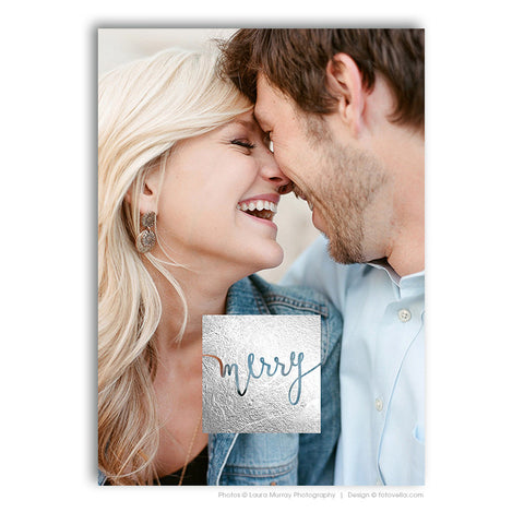Holiday Card Template for Photographers - Photoshop Template - 5x7 Card - MERRY - 1486