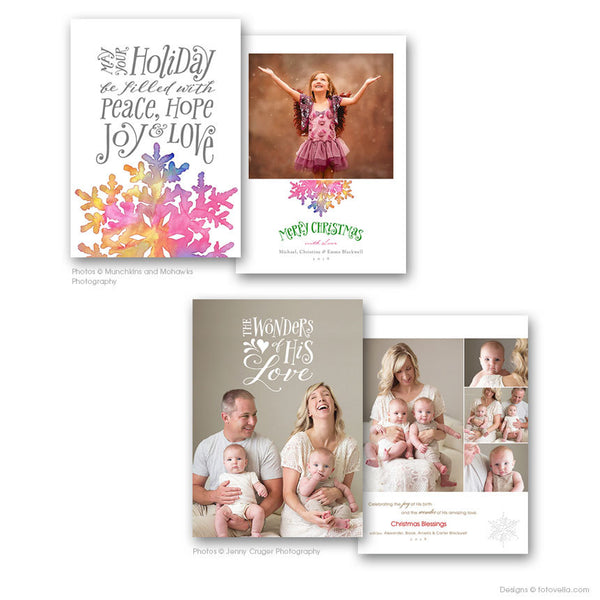 Holiday Card Templates Bundle for Photographers - 4 Card Bundle - 1491