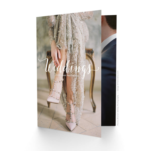 Wedding Photographer Marketing Template - Folded Wedding Photography Promo Card - 5x7 Vertical - BLISS - 1495