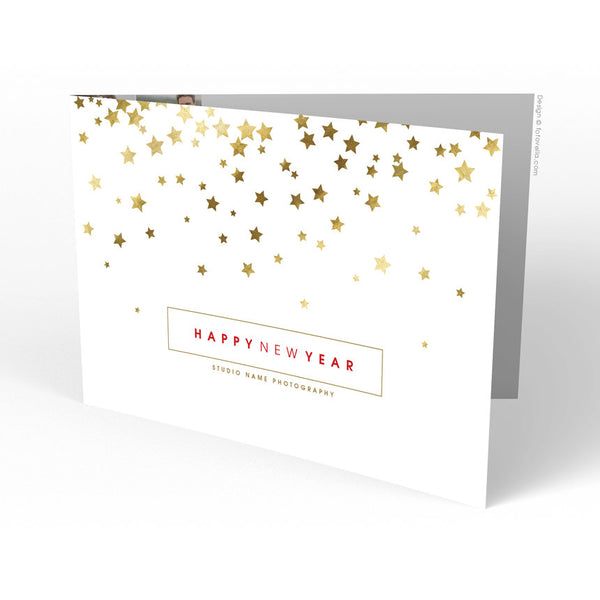 Thank You Card Templates - Year End Folded Thank You Card Template For Photographers - STARS - 1498