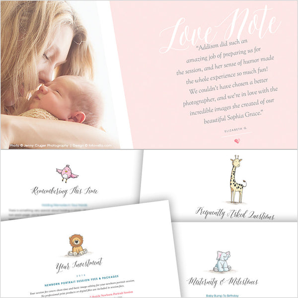 Newborn Photography Marketing Magazine Promotional Brochure Template - BABY LOVE - 1496