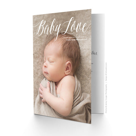 Photography Marketing Promo Card - Folded Promo Card - 5x7 - Newborn Photographer - 1499