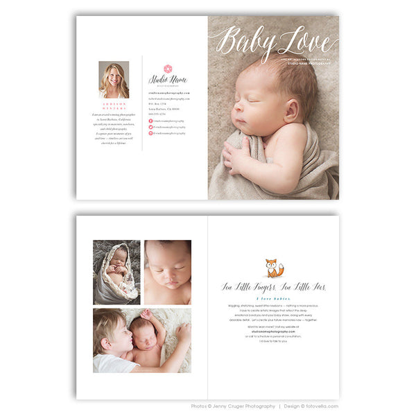 Photography Marketing Promo Card - Folded Promo Card - 5x7 - Newborn Photographer - 1499