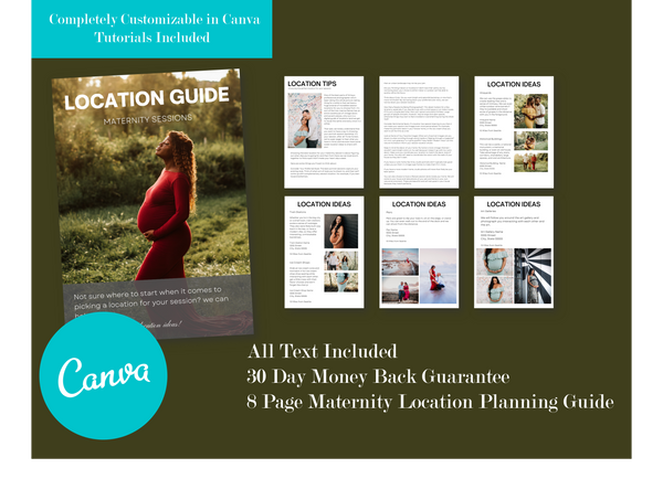 Location Planning Guide for Photography Clients for CANVA: HUGE BUNDLE