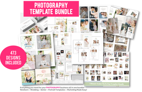 Fotovella Template Collection, 473 Photography Photoshop Template Bundle for Portrait, Newborn, Wedding & Senior Photographers, PSD templates, Facebook, Instagram
