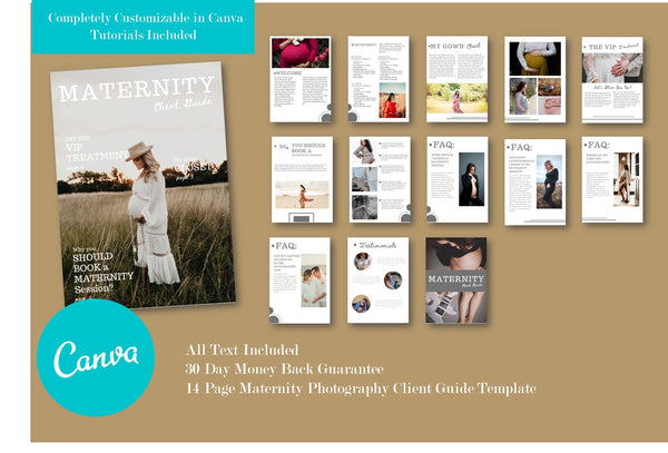 Maternity Client Guide for Canva | Maternity Welcome Packet | Canva Template