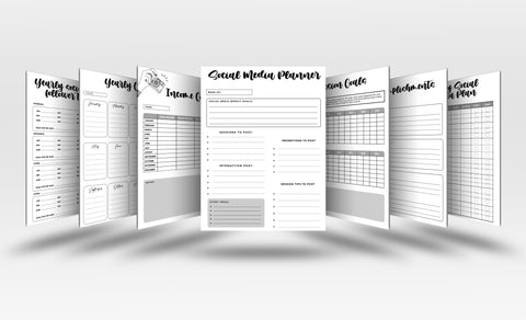 Photography Planner, Photography Social Media Planner & Tracker, Photography Goal Sheets