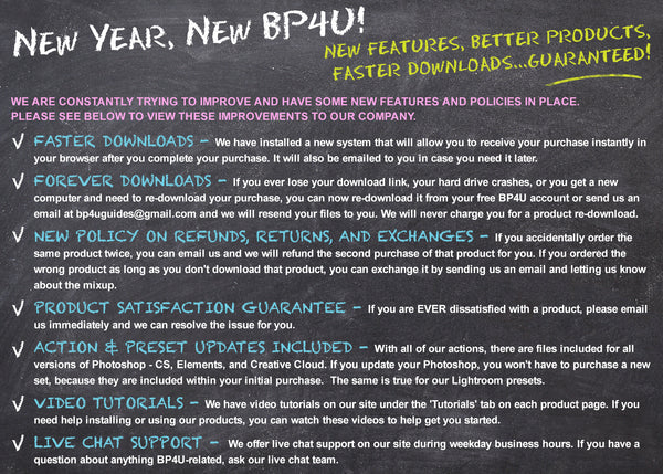 BP4U Essentials Photoshop Action Collection 1