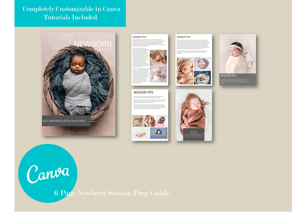Newborn Photography Session Prep Guide for CANVA, Newborn Client Guide