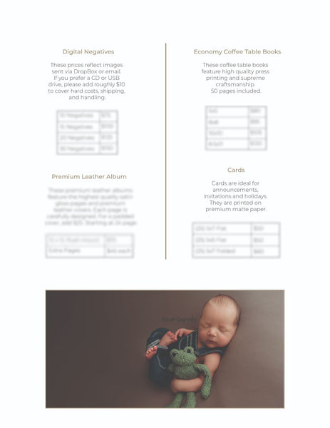 Newborn Photography Client Guide | Newborn Welcome Packet Template | PSD Template