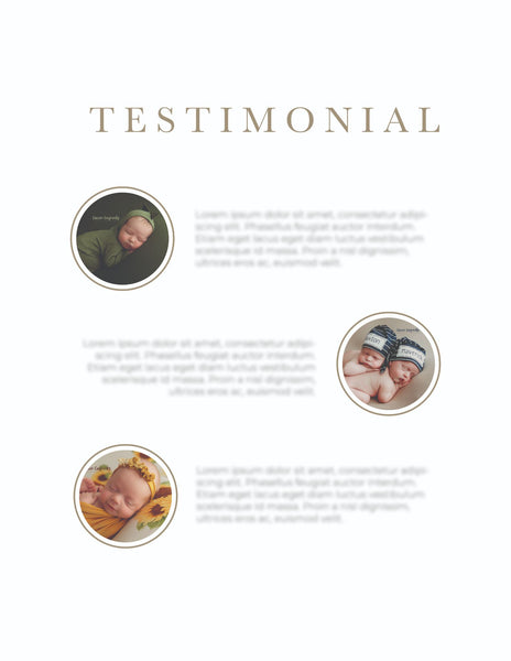 Newborn Photography Client Guide | Newborn Welcome Packet Template | PSD Template