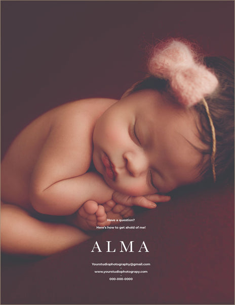 Newborn Photography Client Guide | Newborn Welcome Packet Template | PSD Template
