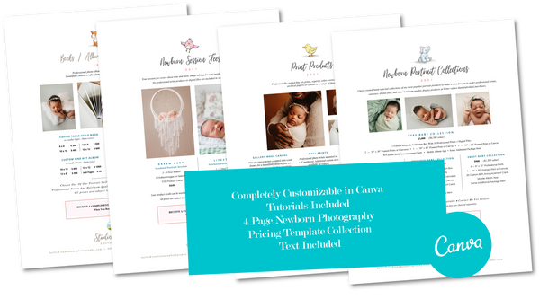 Photography Pricing Template Bundle, Canva Price List for Photographers, Pricing Guide, Portrait Price Sheet, Wedding Pricing, Newborn Pricing