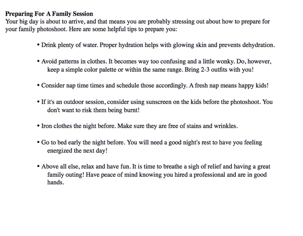 Portrait Photography Prewritten Content Bundle: Prewritten Text for your Website, Newsletter, Emails + Blog!